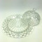 Vintage Depression Glass Waterford Clear Anchor Hocking Round Covered Round Butter Dish with Lid Open