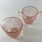 Vintage Pink Depression Glass Childrens Dinner Tea Set Cherry Blossom - Sugar & Creamer Top View