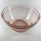 Vintage Pink Glass Mixing or Fruit Bowl horizontal ribs