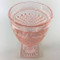 Vintage pink depression glass water goblets Miss American pattern, set of 8 Top View