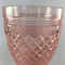 Vintage pink depression glass water goblets Miss American pattern, set of 8 Top Detail