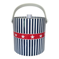 Vintage Patriotic Ice Bucket Red White Blue