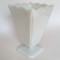 Vintage White Milk Glass Vase Urn Planter Square Base Smooth Sides