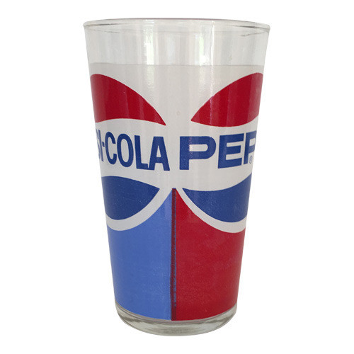 Vintage Pepsi-Cola Logo Red White Blue Glass Tumbler