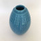 Blue Glazed Vase with Geometric Grid Lines Pattern Top View