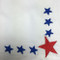 White Cloth Dinner Napkins, Patriotic with Red and Blue Stars, Detail