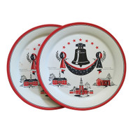 Vintage Patriotic Trays with Liberty Bell, Red, White and Blue