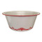 Vintage Large Enamelware Bowl Decorative Bottom Red White