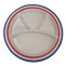 Vintage Stoneware Divided Grill Snack Plates Red White Blue