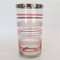 Vintage Red and Frosted Striped Glass Tumbler