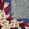 Vintage Tablecloth Gladiolus Flowers Red White Blue Detail