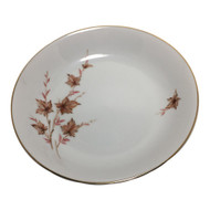 Vintage Coupe Soup Bowls with Fall Leaves and Gold Trim, Alice by Harmony House