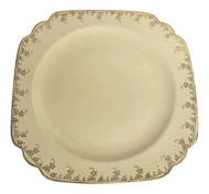 Vintage Homer Laughlin Dinner Plate cream w gold flower rim Century Shape 
