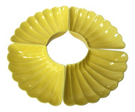 Vintage California Pottery Yellow Scalloped Lazy Susan Dishes