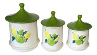 Vintage Holiday Designs Yellow Fruit Kitchen Canister Jar Set