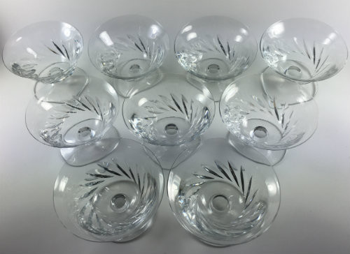 Baccarat Beauchene Short Stem Champagne Sherbet Glass Set of 9 - Vintage  Grace