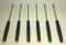Vintage Fondue Forks Black Handle Colored tips ends set of 6 pic 2