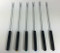 Vintage Fondue Forks black handles and colored tips 9 inches set of 6 top view