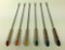 Vintage Fondue Forks wood handles with slanted colored ends set of 6
