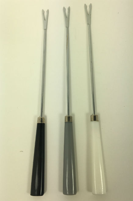 Vintage Fondue Forks white gray and black handles set of 3