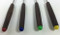 Vintage Fondue Forks rosewood handle with colored tips set of 4 end view