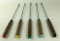 Vintage Fondue Forks wood handles with colored ends set of 5