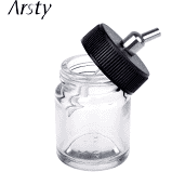 Airbrush Pot Air Brush Glass Bottle Jar Standard Suction Lid Pump Spray Top 