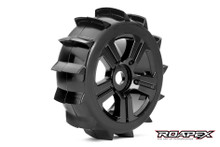 PAIR PADDLE 1/8 BUGGY TIRE BLACK WHEEL WITH 17MM HEX MOUNTED