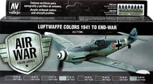 VALLEJO 71166 MODEL AIR LUFTWAFFE COLORS 1941 TO END-WAR COLOUR ACRYLIC AIRBRUSH PAINT SET