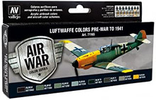 VALLEJO 71165 MODEL AIR LUFTWAFFE PRE-WAR TO 1941 COLOUR ACRYLIC AIRBRUSH PAINT SET
