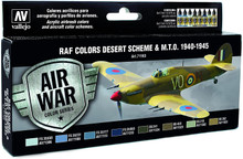 VALLEJO 71163 MODEL AIR WWII RAF DESERT 8 COLOUR ACRYLIC AIRBRUSH PAINT SET