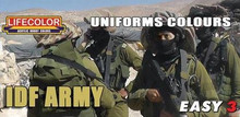 LIFECOLOR MS10 UNIFORMS COLOURS IDF ARMY ACRYLIC PAINT SET
