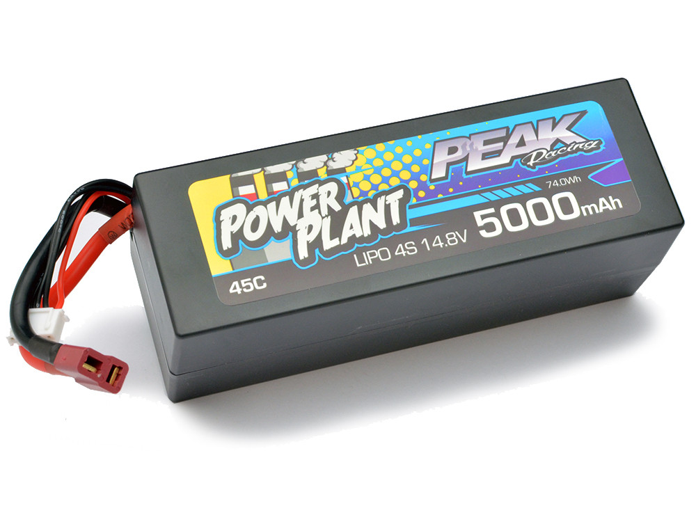Peak Racing Power Plant Lipo 5000 14.8V 45C (Black case, Deans Plug)  4S/4CELL - Budget Hobbies