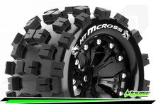 MT-Mcross 2.8 tyre w/rim Black 12mm hex" 1/2 OFF SET
