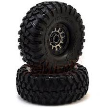 TRAXXAS TIRES & WHEELS, ASS 105 BLACK CHROME BEADLOCK, CANYON TRAIL 1.9' TIRES (1 LEFT, 1 RIGHT)