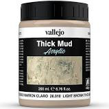 VALLEJO  WEATHERING EFFECTS LIGHT BROWN THICK MUD 40 ML