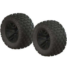 Arrma dBoots Fortress 14 mm hex MT Tyre Set, Glued, Black, 2 Pieces, AR550044
