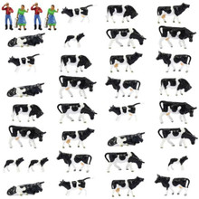 Eve Model Dairy Cows And Farmers Painted HO (36pce)