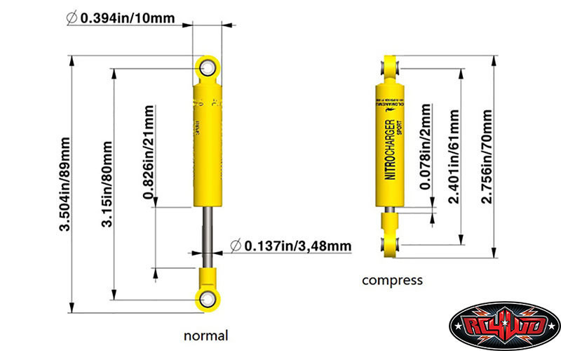 RC4WD 90mm Old Man Emu Nitrocharger Sport Shock by ARB - Budget