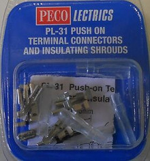 PECO PUSH ON TERMINAL CONNECTORS AND SHROUDS (PK 10 + 5 SHROUDS)