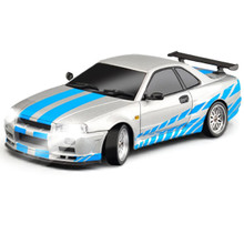 LDRC 1899S R34 GTR Drift Car RTR W/ Gyro Silver 1/18th Metal Body