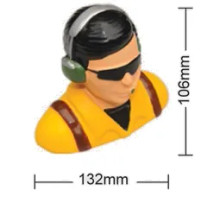 Phoenix Model Painted 1/5 Scale Civillian Pilot Shoulder Bust W/ Headset &