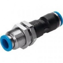 Festo Push in Bulkhead Connector with Self Seal Valve - Suit 4mm Tube
