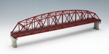 Tomix N 2 Track arched thru truss bridge w/piers 22" red oxide