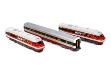 Gopher Models N Scale New South Wales XPT 3pc Set State Rail Authority "Candy" Livery