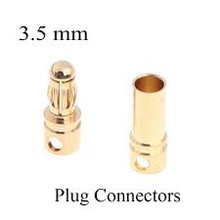 GOLD PLATED 3.5mm BULLET TYPE CONNECTOR (MALE & FEMALE) (5 PAIRS)