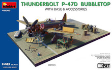 MiniArt 1/48 Thunderbolt P-47D Bubbletop w/Base & Accessories. Big Set