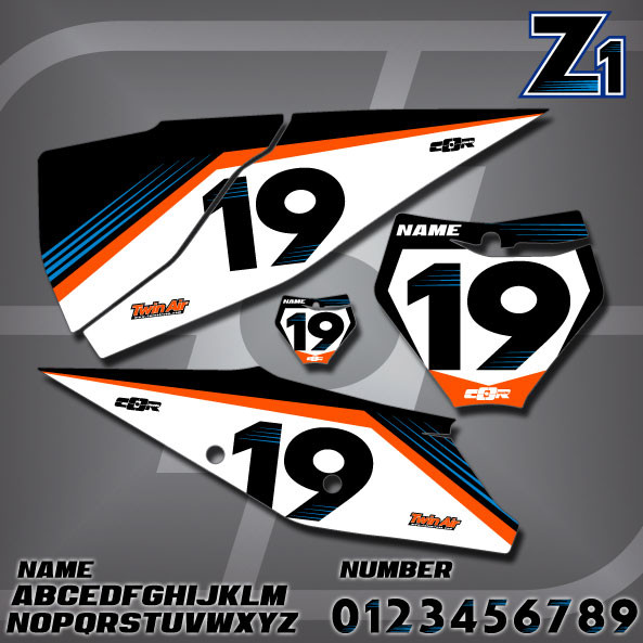 KTM Z1 Number Plates Cor Moto Graphics