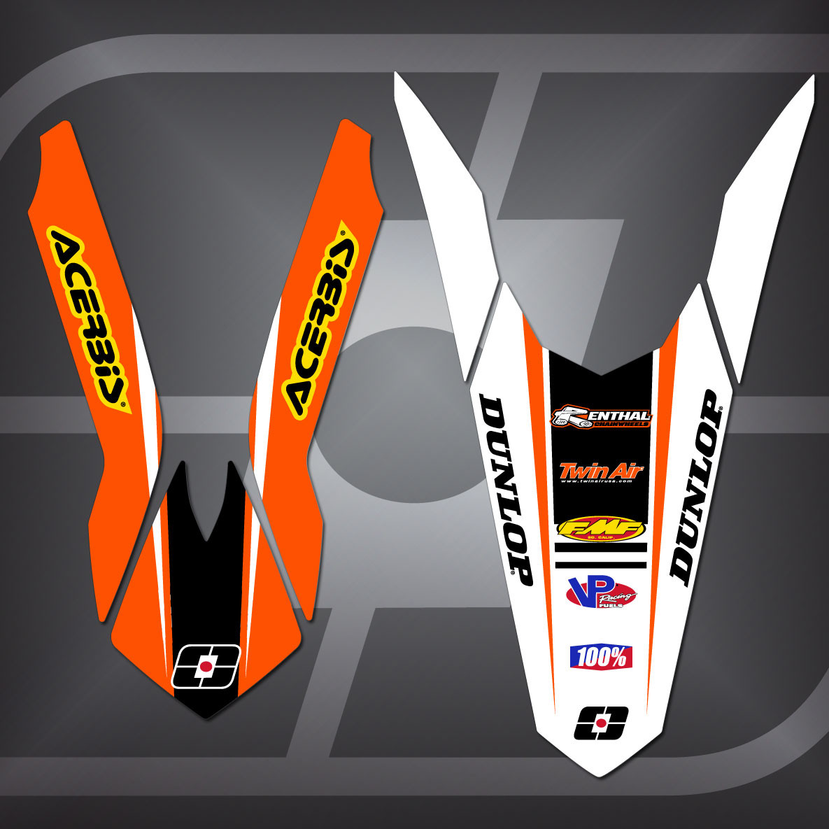 KTM D1 Fender Set Cor Moto Graphics