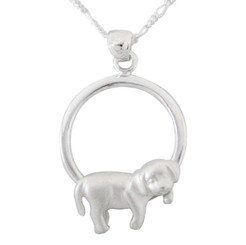 Sterling Silver Napping Dog Necklace